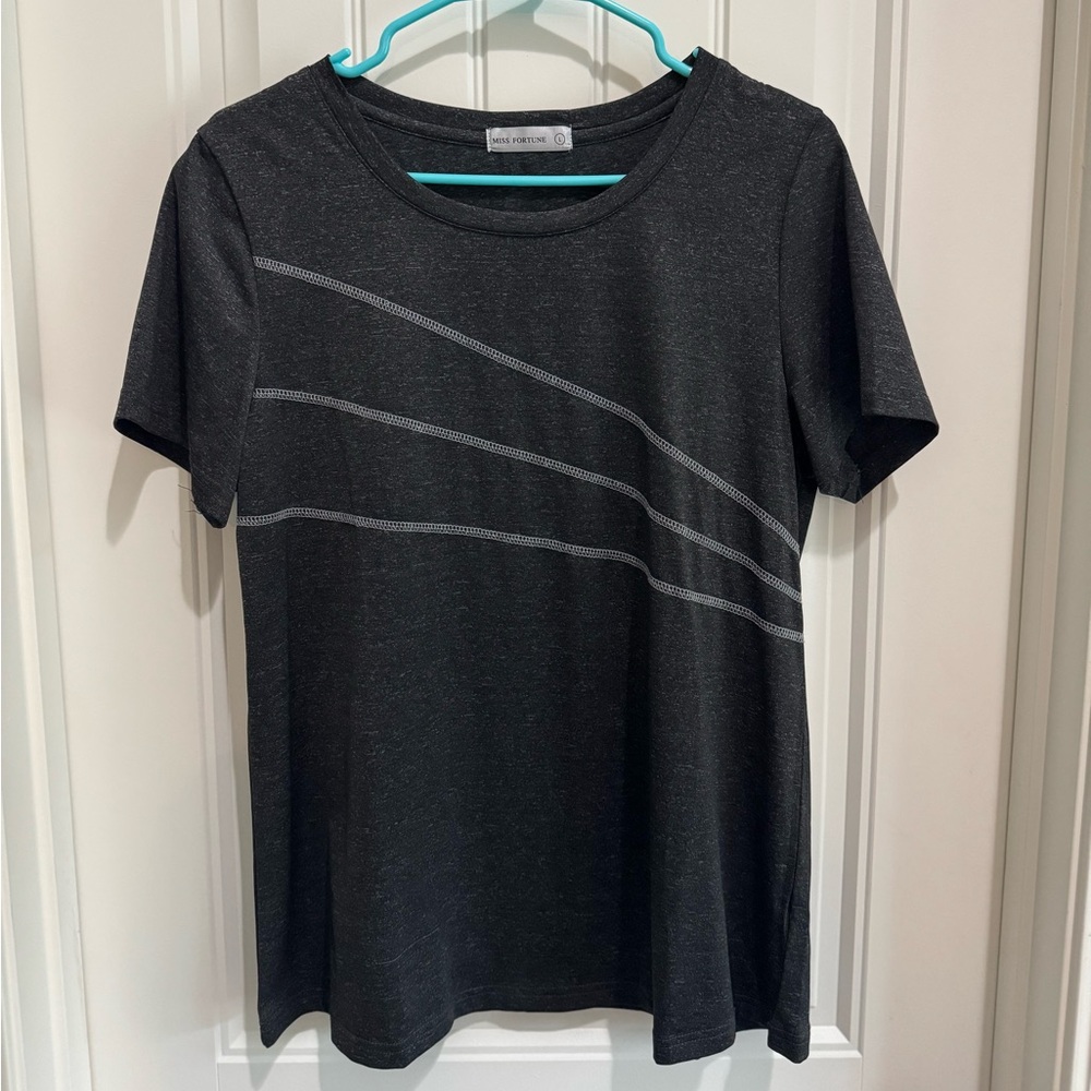 Gray Short Sleeve Top